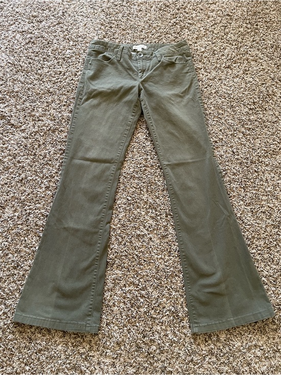 Banana Republic Pants - Banana Republic Olive Green Flare Leg Pants Women's Size 2 Stretch Chino Trouser